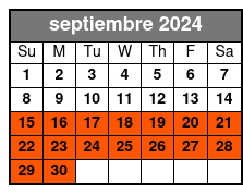 Rise NY septiembre Schedule