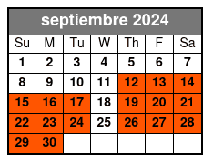 Pickup at Jersey Or Bronx septiembre Schedule