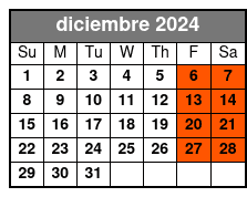 Diamond Package diciembre Schedule