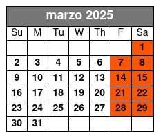 Diamond Package marzo Schedule