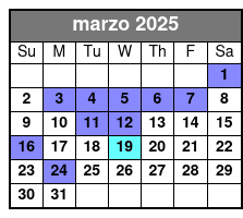 Standard Experience marzo Schedule