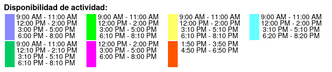 Standard Experience Color Key