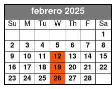 Walking febrero Schedule