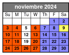 Departure noviembre Schedule