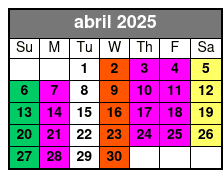 Orchestra Rows A-P abril Schedule