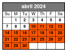 2 - Hour Bike Rental abril Schedule