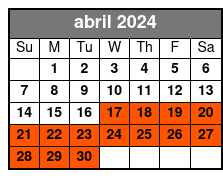 1 Hour Bike Rental abril Schedule