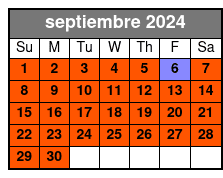 Daytime 1 Hour Tour septiembre Schedule