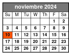 Departure Time noviembre Schedule