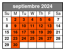 Start Times septiembre Schedule