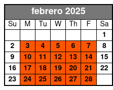 Start Times febrero Schedule
