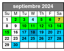 Shearwater Classic Schooner septiembre Schedule