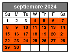 Late Afternoon Shoot septiembre Schedule