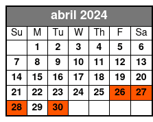 Evening 16:00 abril Schedule