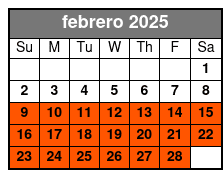 New Year's Day Brunch febrero Schedule