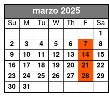 100% En Español! marzo Schedule