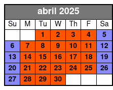 50 Minutes Rides abril Schedule
