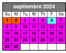 General Admission septiembre Schedule
