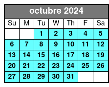 General Admission octubre Schedule