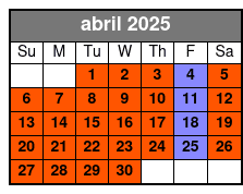 1 - Hour Tour abril Schedule