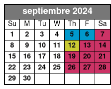 Minimum 4 People Required septiembre Schedule