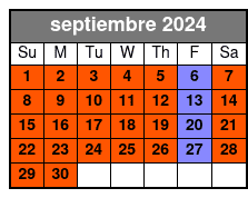 2 Hours Tour septiembre Schedule