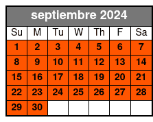 Economic Tour (1 Hour) septiembre Schedule