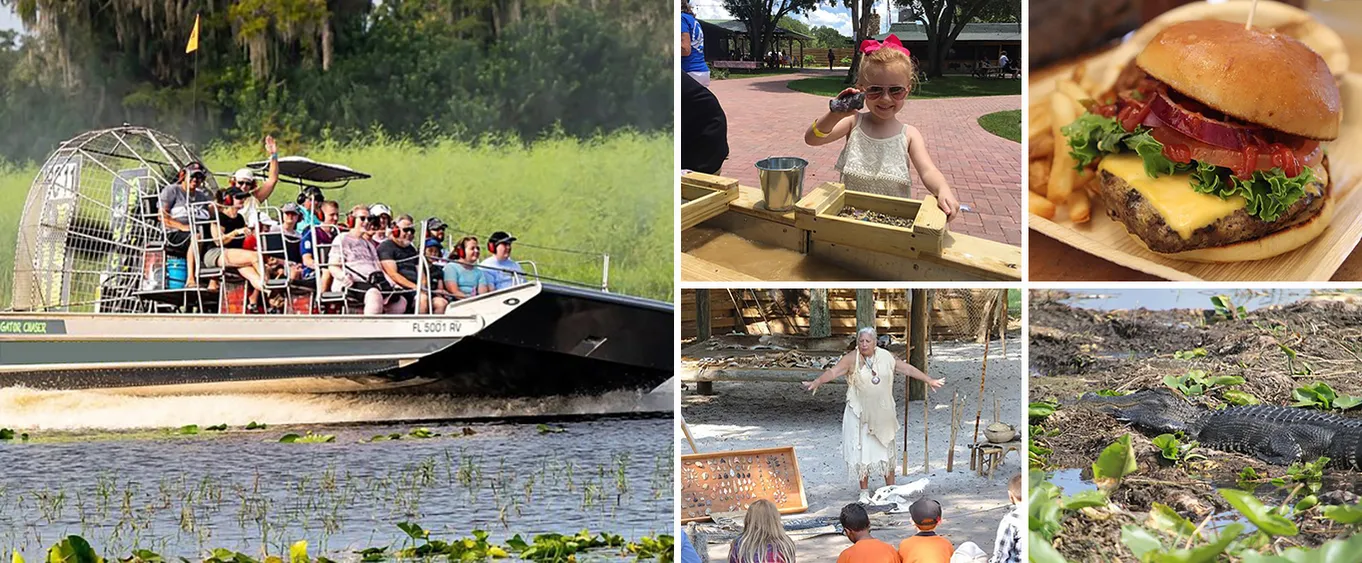 Boggy Creek Adventures Airboat Ride, Lunch, Gem Mining and Park Admission