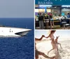 A high-speed ferry with the name BALEARIA on its side is cruising through blue waters