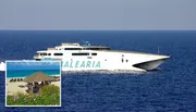 A high-speed ferry with the name 
