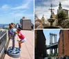 Visitors enjoy the view of a sprawling cityscape from a high vantage point with coin-operated binoculars available for a closer look