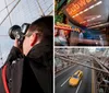 A person is photographing the Brooklyn Bridge in New York City